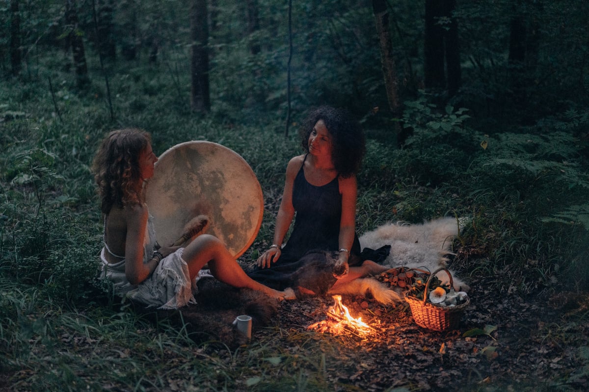 Women Performing Ritual in the Forest